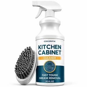 lot 1974 image: cocomfix Kitchen Cabinet Cleaner for Sticky Grease, Gentle Residue-Free Cabinet Degreaser for Wood, Painted & White Cabinets, Removes Grime, Fingerprints & Buildup, with Soft Scrub Brush, 32oz