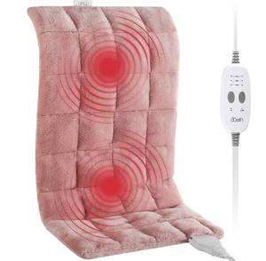 lot 1981 image: Weighted Heating Pad with 2 Massager,18x33 X-Large Heated Pad for Back Pain Relief with 3 Heat Settings 2Hrs Auto Shut-Off for Neck Shoulder Arms Legs��4.85Lbs,Pink
