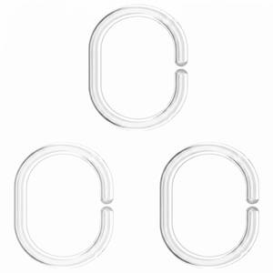lot 2075 image: A 24 Pcs Shower Curtain Rings, C Shaped Plastic Clear Shower Curtain Hooks for Kitchen, Bathroom, Wardrobe, Shele