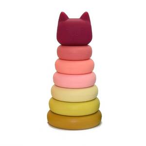 lot 2095 image: Imagination Junction 5-Piece Toddler Stacking Toy for Fine Motor Skills and Early Development (Red Cat)
