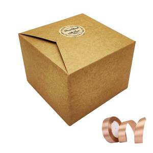 lot 2141 image: HALOMOUNT 5 Pack Gift Boxes, 4.7x4.7x3.5 in Paper Boxes with Ribbon & Stickers, Square Small Favor Boxes for Birthday, Party, Wedding, White