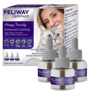 lot 2181 image: FELIWAY Optimum Cat Calming Diffuser Refill (2 Pack, 90 Day Supply) �� Cat Pheromone Diffuser Refill for Advanced Support to Reduce Stress, Spraying, Scratching, Fighting and Hiding