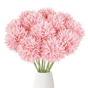 lot 2197 image: IPOPU 12PCS Pink Chrysanthemums Artificial Flowers 17.3 Fake Mums Silk Flowers with Stems for Wedding Home Kitchen Party Garden Indoor Decoration