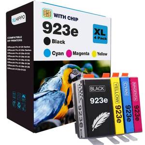 lot 2226 image: XLhippo 923XL 923e Ink Cartridges for HP Printers 8120e 8130e Series Replacement for HP 923e 923 923XL Ink Cartridges, Compatible for OfficeJet Pro 8125e 8135e 8138e 8139e 8135 8139 8130 e 4 Pack