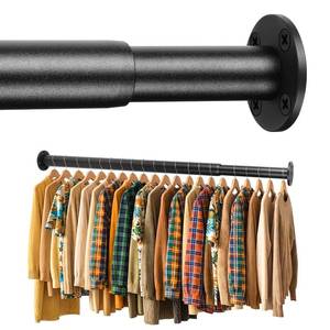 lot 2231 image: BaiNong Adjustable Closet Rods for Hanging Clothes 17 to 56 inch Black Heavy Duty clothes rod for closet, Laundry, Bathroom, RV Closet Organization and Storage