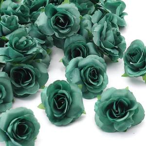 lot 4086 image: GrainBuds 100 Pcs Mini Green Roses Artificial Flowers Bulk, 1.9 Small Silk Fake Roses Flower Heads for Decoration, Wedding Centerpieces Bridal Shower Party Home Decor,DIY Crafts (Green)