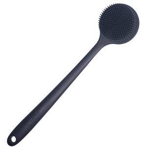 lot 4106 image: DNC Back Scrubber for Shower Soft Silicone Bath Body Brush with Long Handle (Black)