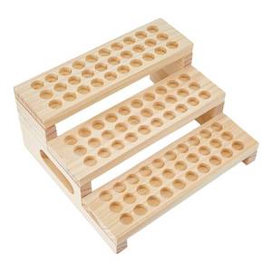 lot 4128 image: SUPERFINDINGS 1 Set 90 Slots Wooden Lipsticks Holder 3 Tier Tube Display Shelf Wood Tool Rack Wooden Essential Oil Display Storage Organizer for Cosmetic Lip Gloss Tool, Slot IDxT 0.8x0.4