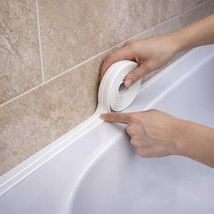 lot 4142 image: Caulk Tape - Waterproof Self-Adhesive Caulking Tape 1.5 x 10.5Ft for Toilet Sealer, Around Toilet Base, Kitchen, Bathroom, Sink, Shower, Bathtub Edge Protector, PVC Caulk Strip