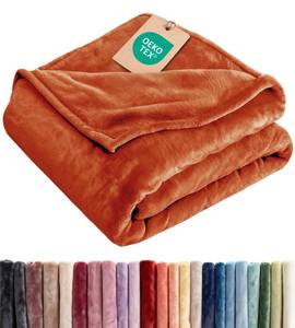 lot 5557 image: Ultra Soft Fleece Blanket Queen Size - Flannel Fleece Luxury Queen Blanket - Lightweight for Couch Bed Chair - Thick, Warm & Breathable - All Season Cozy Anti-Static Microplush Bedding, Burnt Orange