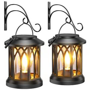 lot 5560 image: TuyLuxe Solar Lantern Outdoor Lights with Wall Mount Kit, 2 Pack Upgraded Solar Lanterns Outdoor Waterproof, Hanging Solar Lights for Outside Decorative Yard Patio Path Porch Garden Decor