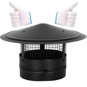 lot 5590 image: 8Inch Chimney Cap,8 Inch Adjustable Stainless Steel Chimney Cap,304 Steel Round Rain Cover with Mesh Screen,Universal Cone Top Roof Cap for WoodOil Stove Vent,Weatherproof & Easy Installation