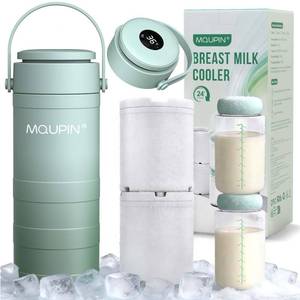lot 5592 image: MQUPIN Breast Milk Cooler 20oz with Temperature Display 24Hours 360° Total Cooling Milk Bottle Storage Cooler Breast Milk Cooling Cup for Travel Outdoor (Green)