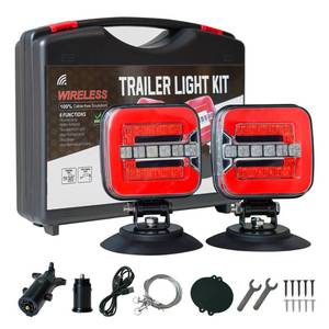 lot 5593 image: PARTSIBY Wireless Trailer Lights Magnetic, Wireless Tail Lights for Trailer, 120° Rotatable Magnetic Tow Light Kit for Truck, RV, Camper, Van, Boat, USB-C Rechargable IP67 Waterproof (Red)