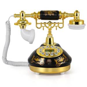 lot 5607 image: Dyna-Living Vintage Landline Phone Antique Telephone Old Fashion Phone with Push Button LCD Display, Landline Phone Retro Telephone Decor, Ringtone Volume Adjustable Retro Phone for Home or Office Use