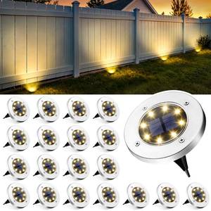 lot 5613 image: GIGALUMI Solar Fence Lights - No-Drill Fence Lighting Solution, Waterproof Perimeter Lights Compatible with Wood, Metal & Concrete Fences (20 Pack Warm White)