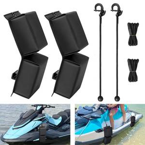 lot 5617 image: MDSTOP PWC Fender Bumper, Boat Fender Bumper with Two Elastic Cords, Two Boat Dock Rope, for Jet Ski Dock Fenders Boat Bumpers, 14x6x3.2inch (Black, 14x6x3.2inch)