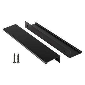 lot 6241 image: Peaha 30 Pack Kitchen Cabinet Handles 6-14 inch Black Pulls for Dresser Drawers Door Edge Finger Pull Aluminum Alloy Hardware