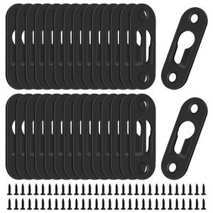lot 6256 image: ZIUZI 30Pcs Single Keyhole Hangers, Flat Metal Keyhole Hangers, Keyhole Hanging Plates with Screws for Mirror Picture Frames, 45 x 16 mm (Black)