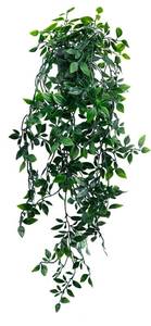lot 6320 image: HOREAKHJ Artificial Hanging Plants for Shelf, Fake Potted Greenery 1-Pack Faux Mandala Vines in Black Pot, D�cor for Office Living Room Bathroom Indoor Outdoor