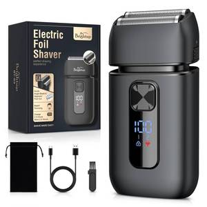 lot 6339 image: Brightup Electric Foil Shavers for Men - Smooth & Close Electric Razor for Men with Pop Up Trimmer - Wet Dry ShavingTravel LockLED DisplayIPX6 Waterproof