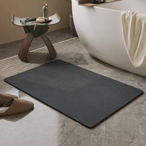lot 6361 image: Mecko Bath Mat, Ultra Absorbent Quick Dry Bathroom Floor Mats-Rubber Non-Slip Thin Bathroom Rug Fit Under Door, Faux Suede Surface Shower Rug for Bathtub, Sink, Shower Room(Black,16x24)
