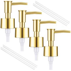 lot 6371 image: 4Pack Gold Soap Dispenser Pump Replacement,Top Dispenser Pumps,Durable, Rustproof, Soap Pump Replacement for Standard 28400 Thread Size for Hand Dish Soaps Bottle and Lotion