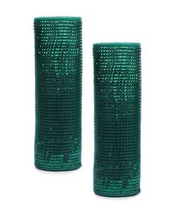 lot 6372 image: YYCRAFT 2 Pack 10 Inch Metallic Poly Mesh Ribbon (Total 20 Yards,Hunter Green)