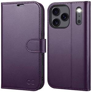 lot 6400 image: OCASE Compatible with iPhone 17 Pro Max Wallet Case, PU Leather Flip Folio Case with Card Holders RFID Blocking Kickstand Shockproof TPU Inner Shell Phone Cover 6.9 Inch 2025, Dark Purple