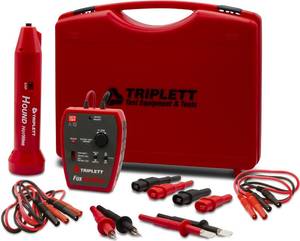 lot 7024 image: Triplett 3388 Fox & Hound HotWire Live Wire Tone and Probe Wire Tracing Kit with Adjustable Sensitivity - Traces Wires from 0  250 VAC and up to 1000 ft,Black