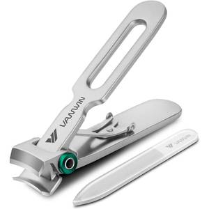 lot 8295 image: VANWIN Nail Clippers for Thick Nails, 16mm Wide Jaw Opening Oversized Toenail Clippers Cutter with Sharp Curved Blade and Nail File, Heavy Duty Stainless Steel Fingernail Clippers for Seniors Elderly