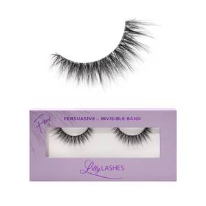 lot 8298 image: Lilly Lashes Sheer Band, False Eyelashes with Invisible Band Lashes, False Lashes Natural Look, Wispy Lashes Style, Reusable Eyelashes 20x, Lash Glue not Included, 13.5mm (Persuasive)