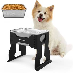 lot 9130 image: 0.85 Gallon Dog Food Bowls Elevated, 10 Raised Dog Bowl with Stand for Medium Breed, Full Metal Feeding Station for Joint Pressure Relief, Easy Clean for Indoor Outdoor