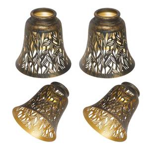 lot 9138 image: 4 Pack Bronze-Gold Ceiling Fan Light Shade Replacements with 1-58 Fitter, ALUCSET 4.72 Height and 4-34 Diameter, Metal Bell Shaped Cover for Chandelier Pendant Light Wall Sconces