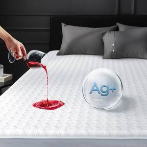 lot 9972 image: Premium Waterproof Cal King Mattress Protector Made from Silver-Infused Bamboo Rayon for Better Health, Odor-Free Hypoallergenic Cal King Mattress Cover