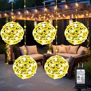 lot 9977 image: WISEgham Christmas Ball Lights - Outdoor Tree Globe String Lights, 8 Modes Waterproof Sphere Lantern Lights, Christmas Decor for Tree Garden Porch (Warm White, 5pack)