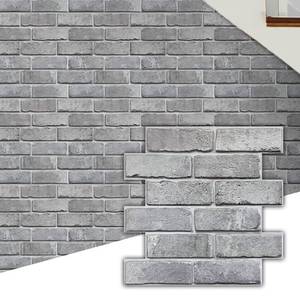 lot 9989 image: Commomy 3D Brick Peel and Stick -10 pcs 11.8X11.8 Small Size Thin PVC Faux Brick Wall Panels Farmhouse 3D Wall Panels for Living Room,Bedroom,RV, Kitchen,Fireplace