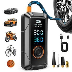 lot 10072 image: Tire Inflator Portable Air Compressor, Cordless & 12V DC Air Inflator for Car Bikes MotorcycleTires Balls with Auto Shut-Off, Digital Pressure Gauge, Compact Emergency Pump