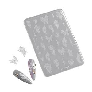 lot 10477 image: Nail Art Silicone Mold Embossed Cream Chain Design Manicure Carving Template with 6 Patterns, Resin Craft Making Tool for Women Nail Decoration