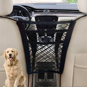lot 10484 image: CEMZENFIX Universal Dog Car Net Barrier �� Sturdy Mesh, Easy Install, Breathable Design, Easy to Clean, Flexible Bungee Cords for Adjustable Fit 23�23 (Black) (3-Layer Mesh)