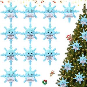 lot 11426 image: Motionchic 12 Pcs Crochet Teacher Appreciation Gifts Bulk Handmade Crochet Snowflakes with Positive Cards for Women Staff Coworkers Team Birthday Party Favors Stocking Stuffers Office Decor Gifts