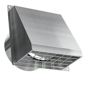 lot 11437 image: Hon&Guan Dryer Vent Cover Outside 6 Inch Wall Vent with Removable Mesh -304 Stainless Steel Exhaust Vent Cover Rubber Cushioned Non Return Flap, Sliver