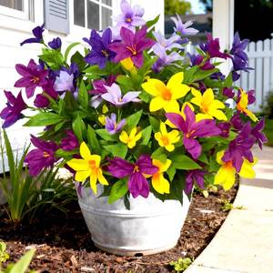 lot 11452 image: TSTWETO 4 Large Bundles Artificial Flowers for Outdoors, 17.8 Realistic Fake Azalea Fake Plants UV Resistant Spring Summer Decor, Faux Flowers Outdoor Plants No Fade for Porch Garden Window Box