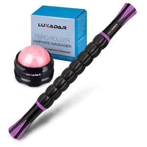 lot 11468 image: Luxadar Lymphatic Drainage Massager, Pink  Purple Massage Rollr Ball Rollr, Fibro Roller, Fibrosis Treatment, Liposuction, Post Tummy Tuck & Post Surgery Recovery, Cellulite Body Rollr (Not As Pictured) (Hand Roller)