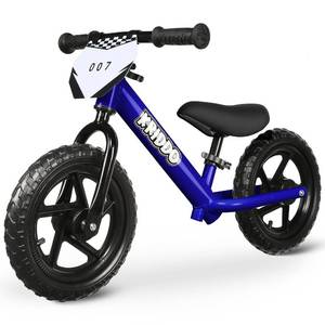 lot 11474 image: KRIDDO Toddler Balance Bike 2 Year Old, Age 18 Months to 5 Years Old, 12 Inch Push Bicycle with Customize Plate (3 Sets of Stickers Included), Steady Balancing, Gift Bike for 2-3 Boys Girls, Blue