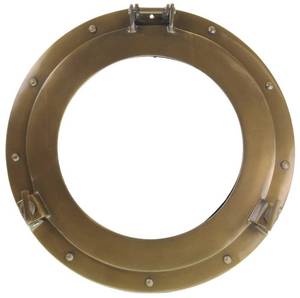 lot 11477 image: Nagina International 15 Aluminum Porthole Window with Bronze Finish Nautical Ship Decor