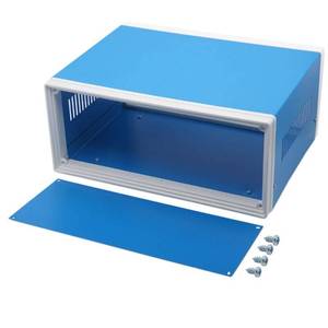 lot 11483 image: Zulkit Junction Box Blue Metal Project Box DIY Electric Enclosure Case Preventive Case Electrical Box 9.8 x 7.5 x 4.3 Inch