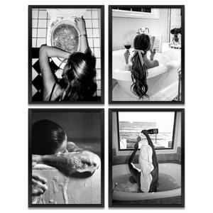lot 12010 image: Gubrandin 4PCS Funny Wall Art - Bathroom Decor Accessories Prints Paintings for Home Farmhouse Toilet Humor Women in Toilet Bedroom Wall Decor (8x10 inch, Unframed)
