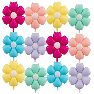 lot 12041 image: GOTPASS 12 Pcs Daisy Balloons Flower Balloons Flower Theme Party Supplies Baby Shower Girls Birthday Party Wedding Decoration
