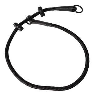 lot 12049 image: Dingo Gear Dog Training Collar with Two Limiters Durable Slip Braided Cord Hand Sewn for IGP Obedience Military Training Working Dogs - Full Black (L)